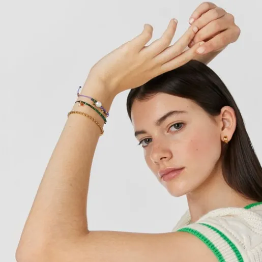 Pulsera de nylon negro con malaquitas Camille^TOUS New