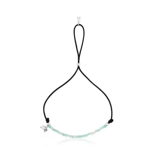 Pulsera de nylon negro con amazonitas Camille^TOUS New