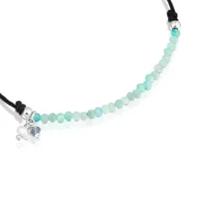 Pulsera de nylon negro con amazonitas Camille^TOUS New
