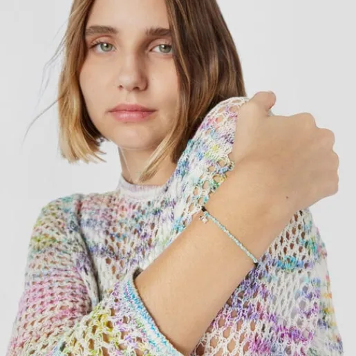 Pulsera de nylon negro con amazonitas Camille^TOUS New