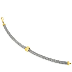 Pulsera de oro y acero motivo oso de 0,5cm Mesh^TOUS Hot
