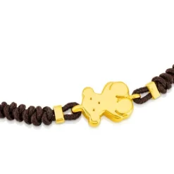 Pulsera de oro y cordón marrón Sweet Dolls^TOUS Best