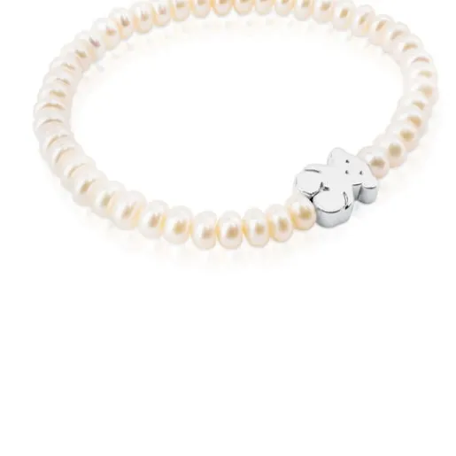 Pulsera de perlas y motivo oso de plata Sweet Dolls^TOUS Outlet