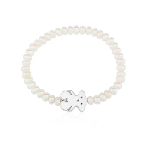 Pulsera de perlas y motivo oso de plata Sweet Dolls^TOUS Outlet