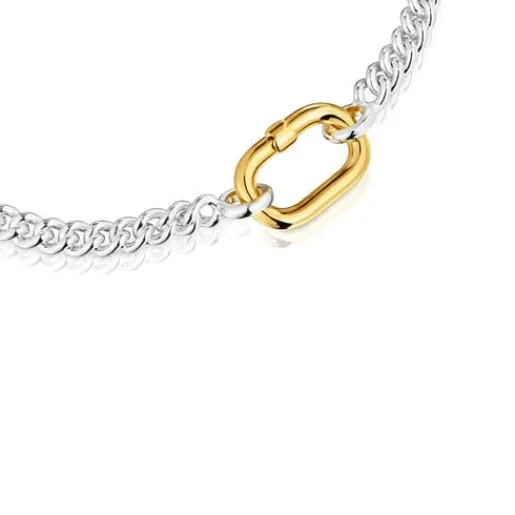 Pulsera de plata con anilla bicolor Hold Oval^TOUS Outlet
