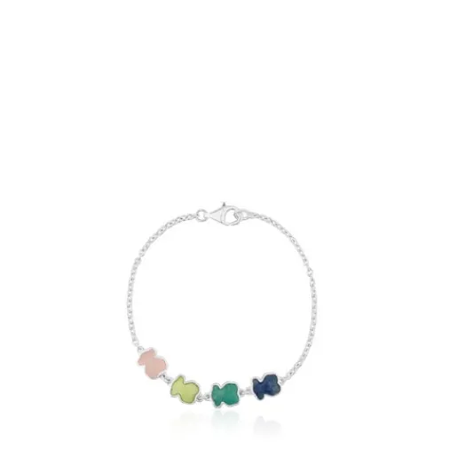 Pulsera de plata con cuatro gemas multicolor New Color^TOUS Best