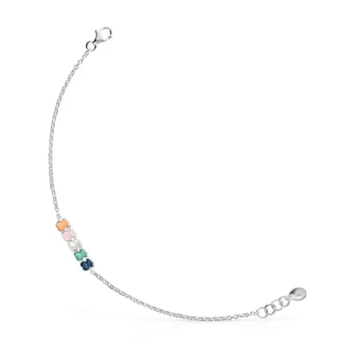 Pulsera de plata con gemas Mini Color^TOUS Best