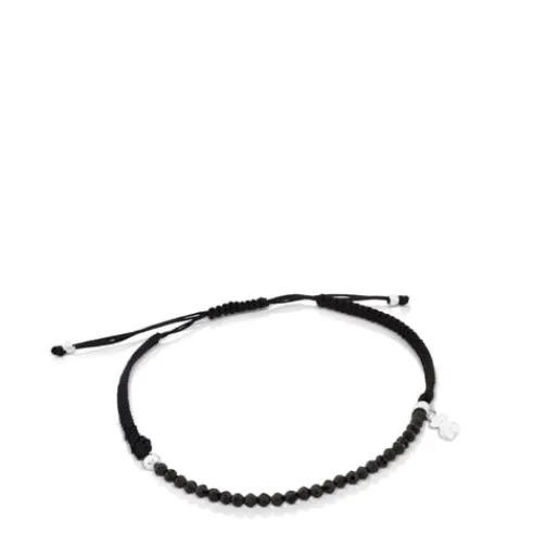 Pulsera de plata y cordón en color negro Color^TOUS Discount