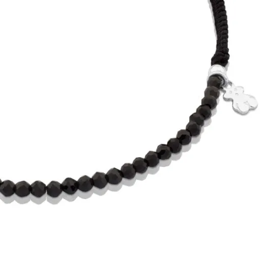Pulsera de plata y cordón en color negro Color^TOUS Discount