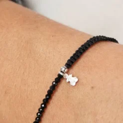 Pulsera de plata y cordón en color negro Color^TOUS Discount