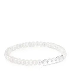 Pulsera de plata y perlas Straight^TOUS Outlet