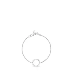 Pulsera disco de plata Straight^TOUS