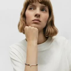 Pulsera elástica con gemas, perlas cultivadas y motivo oso de plata Bold Motif^TOUS Discount