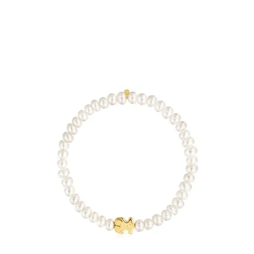 Pulsera elástica en oro amarillo y perlas cultivadas Sweet Dolls^TOUS Online