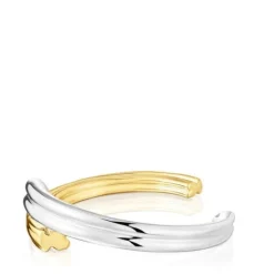 Pulsera esclava bicolor ancha con motivos oso y corazón 1950^TOUS