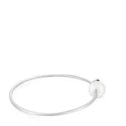 Pulsera esclava de oro blanco, iolita y perla cultivada Ivette^TOUS Online