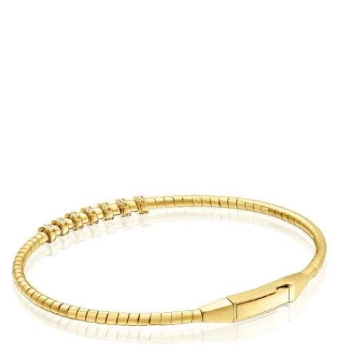 Pulsera esclava de oro y diamantes Basics^TOUS Sale