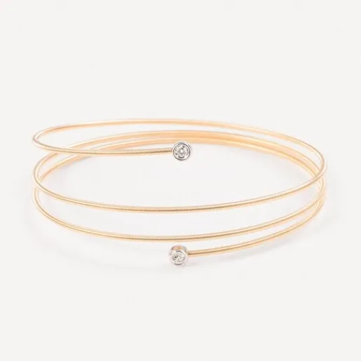 Pulsera espiral de oro con dos diamantes ATELIER^TOUS Clearance