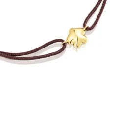 Pulsera flor de y cordón marrón Balloon^TOUS Best