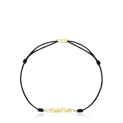 Pulsera Mama de nylon con oro, diamantes y nácar Mama^TOUS Best