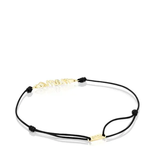 Pulsera Mama de nylon con oro, diamantes y nácar Mama^TOUS Best