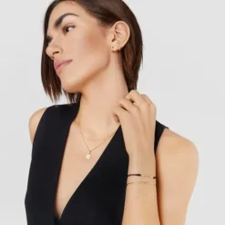 Pulsera Mama de nylon con oro, diamantes y nácar Mama^TOUS Best