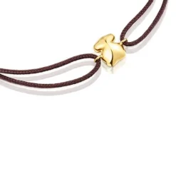 Pulsera oso de y cordón marrón Balloon^TOUS Hot