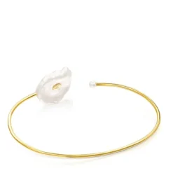 Pulsera pétalo con baño de oro 18 kt sobre plata y perlas Nenufar^TOUS Outlet