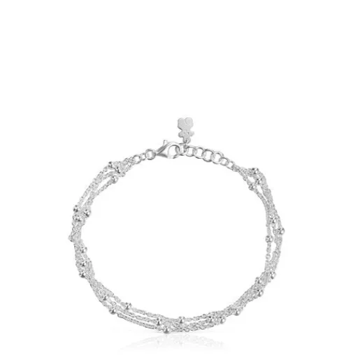 Pulsera triple cadena de plata Basicos^TOUS