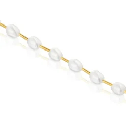 Pulsera tubo con baño de oro de 18 kt sobre plata y perlas cultivadas Gloss^TOUS Online