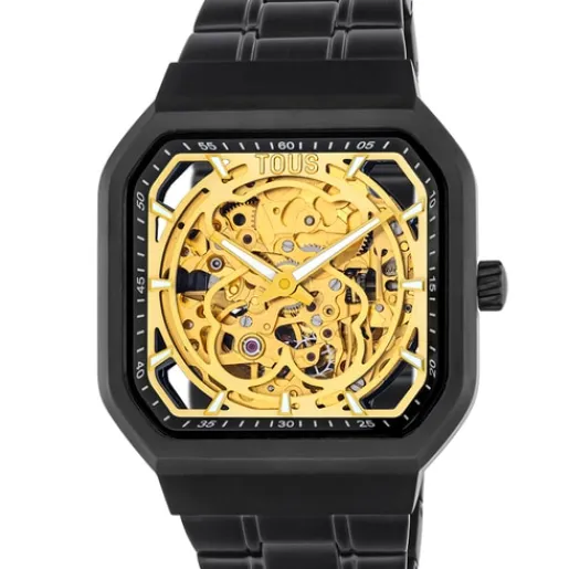Reloj analógico automático con brazalete de IP negro D-Bear^TOUS Best