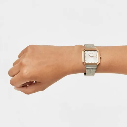 Reloj analógico con acero IPRG rosa y brazalete de acero Karat Squared^TOUS Hot