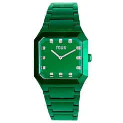 Reloj analógico con brazalete de aluminio verde Karat Squared^TOUS Sale