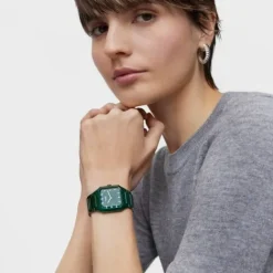 Reloj analógico con brazalete de aluminio verde Karat Squared^TOUS Sale