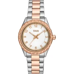Reloj analógico con brazalete de acero y acero IPRG rosado T-Bear Kdt^TOUS Best