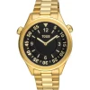 Reloj analógico con brazalete de acero IPG dorado y esfera negra Now^TOUS New