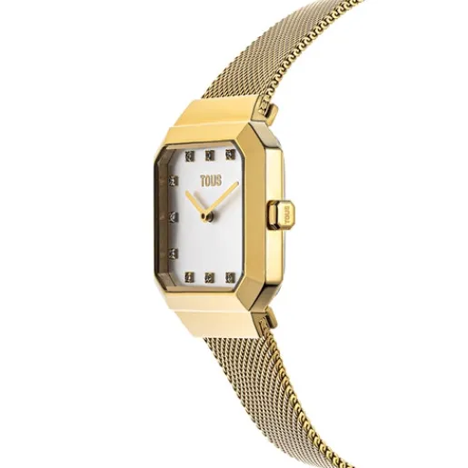Reloj analógico con brazalete de acero IPG dorado Karat Squared^TOUS Clearance