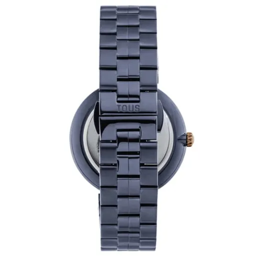 Reloj analógico con brazalete de acero IP azul y acero IPRG rosado S-Band^TOUS New
