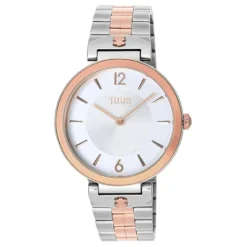 Reloj analógico con brazalete de acero y acero IPRG rosado S-Band^TOUS Clearance