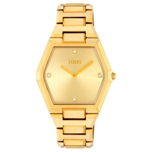 Reloj analógico con brazalete acero IPG dorado Karat^TOUS