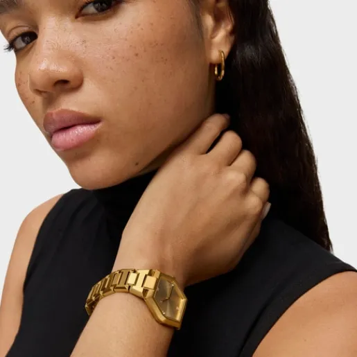 Reloj analógico con brazalete acero IPG dorado Karat^TOUS