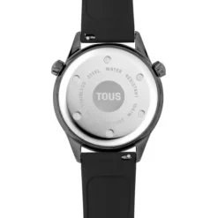 Reloj analógico con correa de silicona negra y caja de acero IPG dorado Now^TOUS Discount