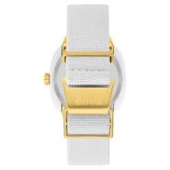 Reloj analógico de acero IPG dorado con brazalete elástico en color blanco Osier^TOUS New