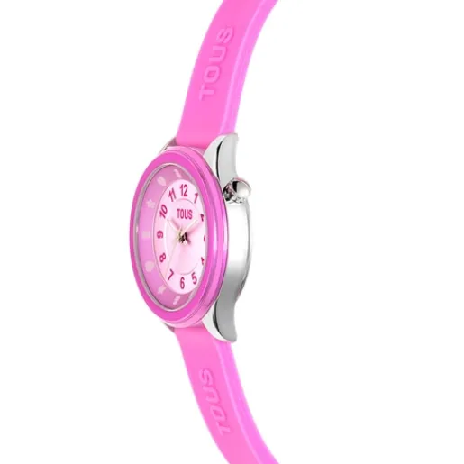 Reloj analógico fucsia de acero Mini Self Time^TOUS Outlet
