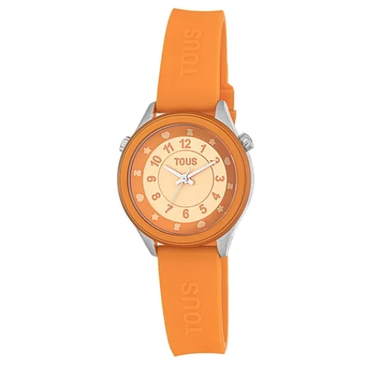 Reloj analógico naranja de acero Mini Self Time^TOUS Hot