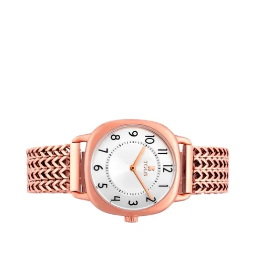 Reloj analógico Osier 1920 de acero IP rosado^TOUS New