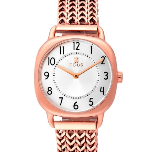 Reloj analógico Osier 1920 de acero IP rosado^TOUS New
