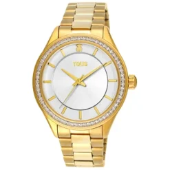 Reloj analógico T-Shine de acero IP dorado con zirconias cúbicas^TOUS Outlet