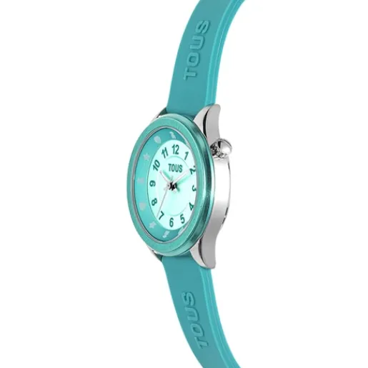 Reloj analógico verde de acero Mini Self Time^TOUS Hot