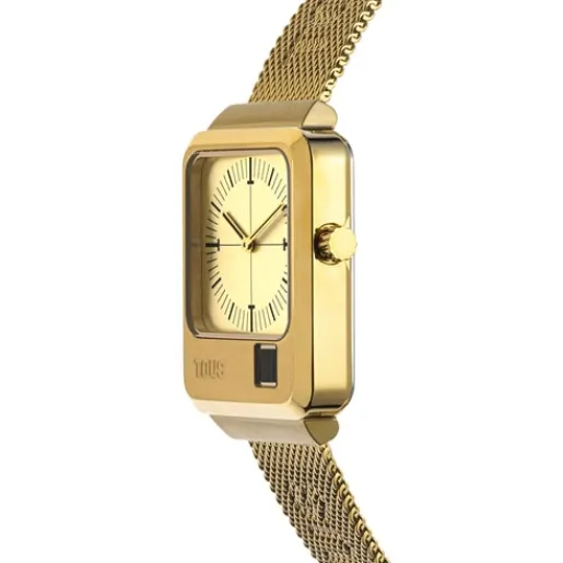 Reloj analógico y digital con brazalete de acero IPG dorado MARS^TOUS